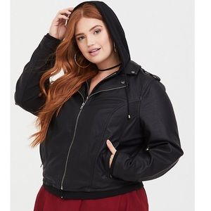 Torrid 2fer faux leather moto jacket size 2